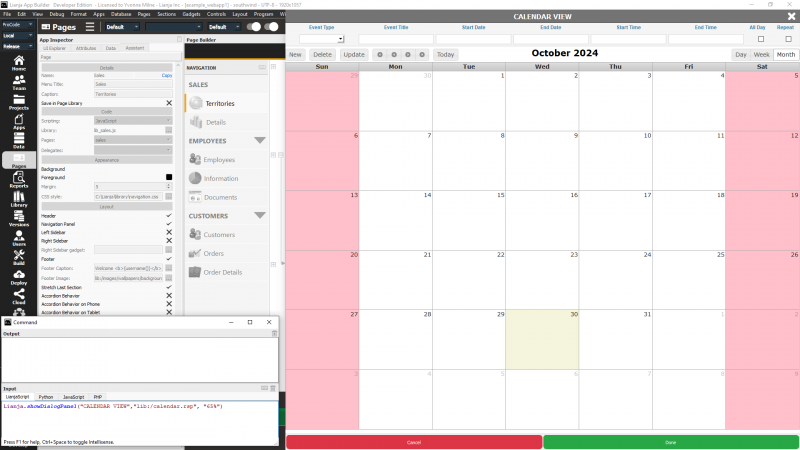 ShowDialogPanel: Calendar View